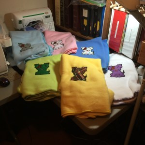 First 6 of the appliqued puppy blankets